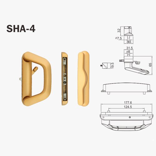 Sliding Door Lock SHA-4 dimension